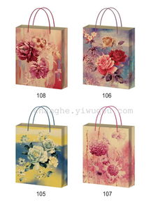 廠家直銷(xiāo)花系列禮品袋 牛皮紙手提袋，為花卉銷(xiāo)售增添優(yōu)雅風(fēng)采